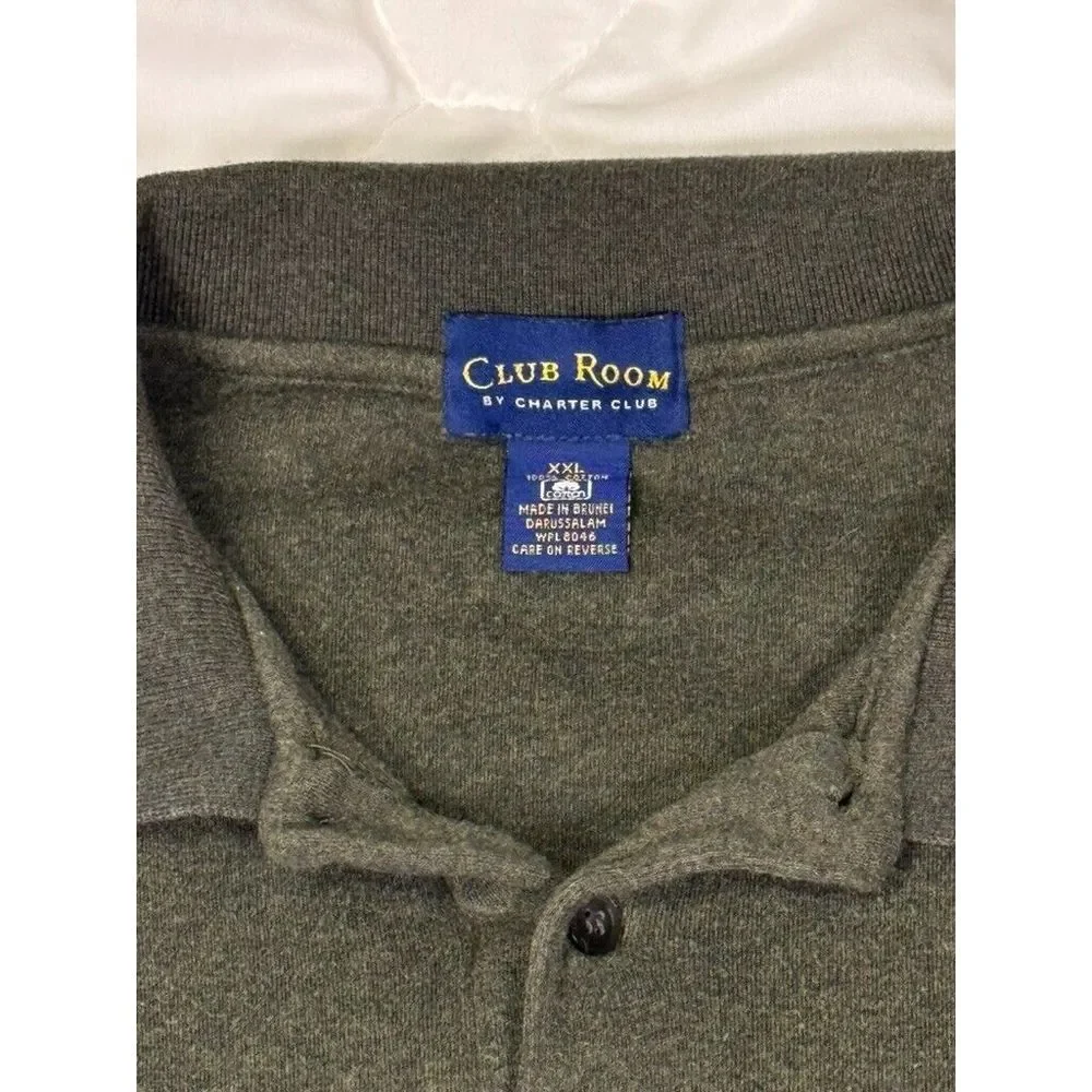 Club Room by Charter Club XXL Mens 1/4 Button Front Green Long Sleeve Knit‎
